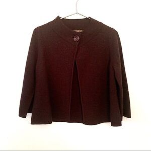 HEATHER B. 100% Wool Knit Sweater, Chestnut Brown
